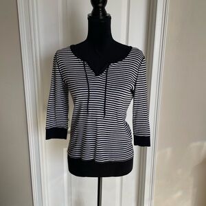American Living Black and White Striped Women's Sweater